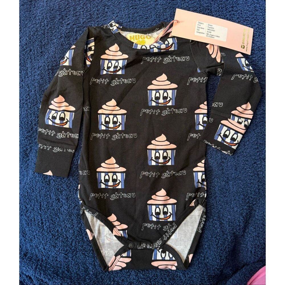 NWT HUGO LOVES TIKI Cupcake Longsleeve Body Suit - 18-24M